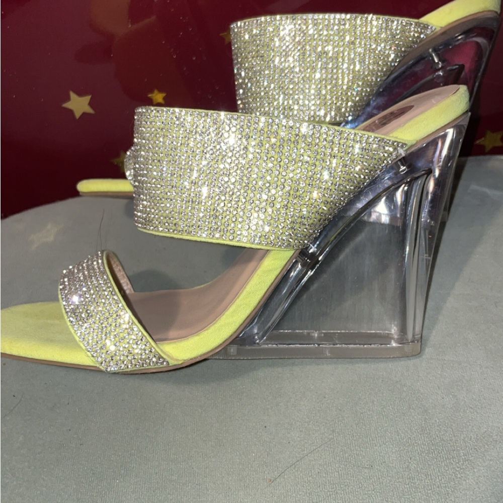 Elegant Crystal-Embellished Wedge Sandals
